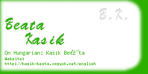 beata kasik business card